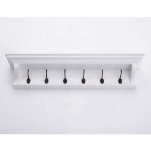 Allthorp Wooden Coat Rack In Classic White With 6 Hooks