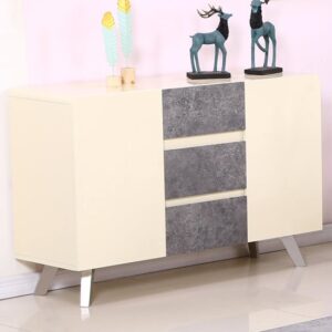 Candie Concrete Sideboard In Cream High Gloss