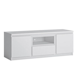 Fank Wooden Small 2 Doors 1 Drawer TV Stand In Alpine White
