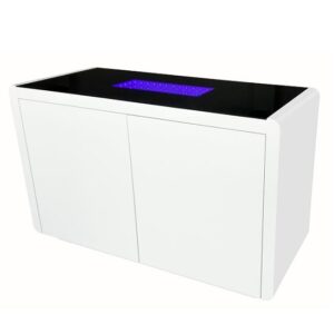 Muswell Glass Sideboard In Black And White High Gloss With LED