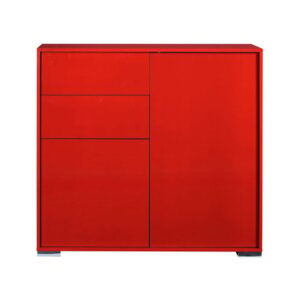 Novi Shiny Red Finish 2 Door Sideboard With 2 Drawers