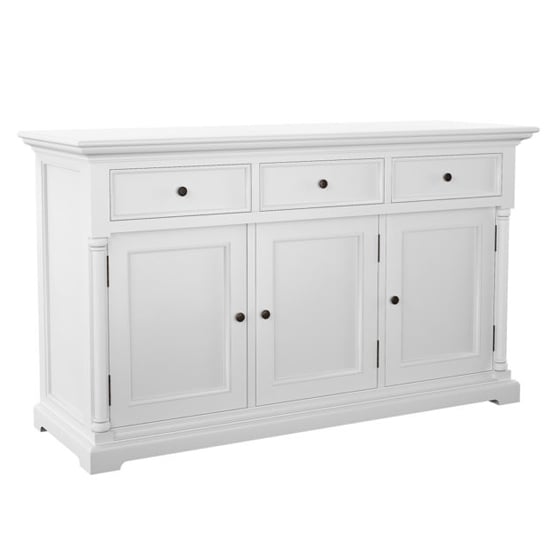 Proviko Wooden Classic Sideboard With 3 Doors In Classic White ...