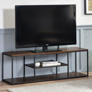 Tacita Wooden TV Stand With Shelves In Walnut