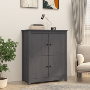 Laval Solid Pine Wood Sideboard With 4 Doors In Grey