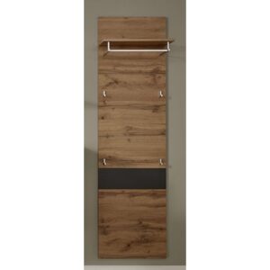 Coyco Wooden Tall Coat Rack In Wotan Oak And Grey