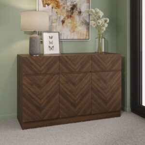 Cianna Wooden Sideboard With 3 Doors 3 Drawers In Royal Walnut