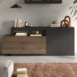 Fiora Sideboard With 2 Doors 3 Drawers In Lava And Mercure