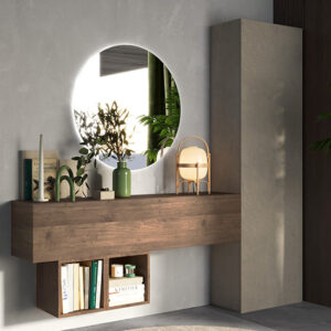 Holten Wooden Hallway Furniture Set In Clay And Mercure