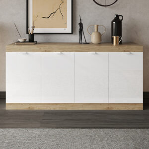 Saya High Gloss Sideboard With 4 Doors In White And Cadiz