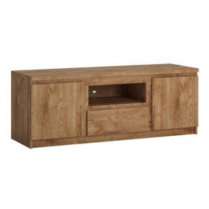 Fank Wooden TV Stand With 2 Doors 1 Drawer In Oak