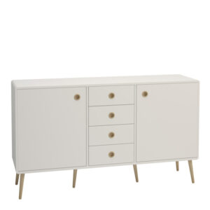 Strafford Wooden Sideboard With 2 Doors 4 Drawers In White