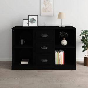 Vance Wooden Sideboard With 3 Drawers In Black