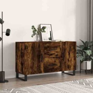 Avalon Wooden Sideboard With 2 Doors 2 Drawers In Smoked Oak