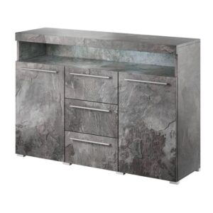 Izola Sideboard 2 Doors 3 Drawers In Slate Grey With LED