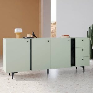 Merill Wooden Sideboard With 3 Doors 3 Drawers In Sage Green