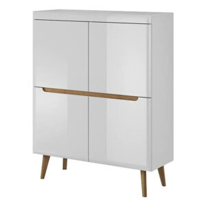Newry High Gloss Sideboard With 2 Doors 6 Shelves In White