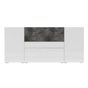 Pacific Gloss Sideboard Large 2 Doors 1 Drawer In White Slate