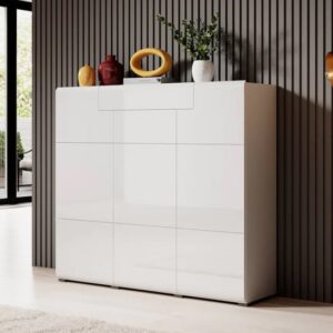 Torino High Gloss Sideboard With 3 Doors In White