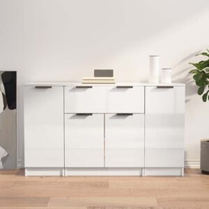 Krefeld High Gloss Sideboard With 4 Doors 1 Drawer In White