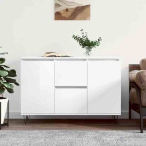 Alamosa High Gloss Sideboard With 2 Doors 2 Drawers In White