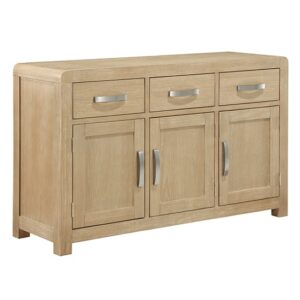 Tyler Wooden Sideboard With 3 Doors 3 Drawers In Washed Oak