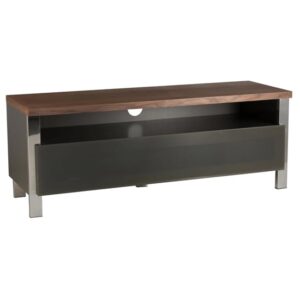 Reston Small Wooden TV Stand With Glass Door In Walnut