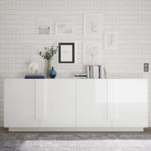 Jining High Gloss Sideboard With 4 Doors In White