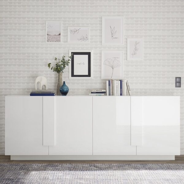 Jining High Gloss Sideboard With 4 Doors In White