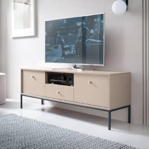 Malibu Wooden TV Stand With 2 Doors 1 Drawer In Beige