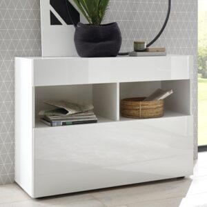 Solana High Gloss Sideboard With 1 Drawer In White