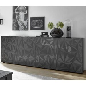 Arlon High Gloss Sideboard With 4 Doors In Grey