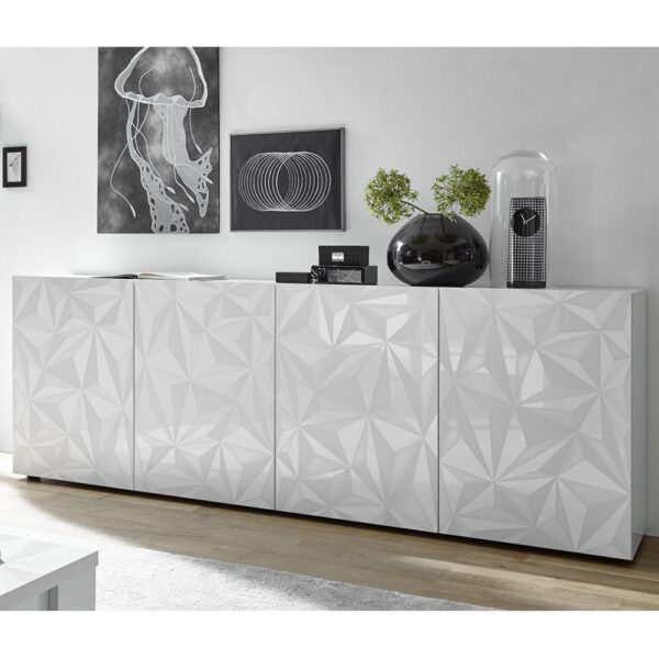Arlon High Gloss Sideboard With 4 Doors In White