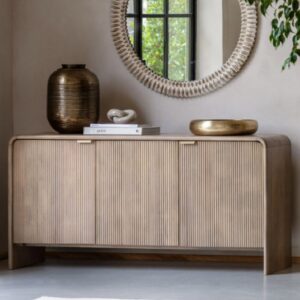 Coimbra Wooden Sideboard With 3 Doors In Natural