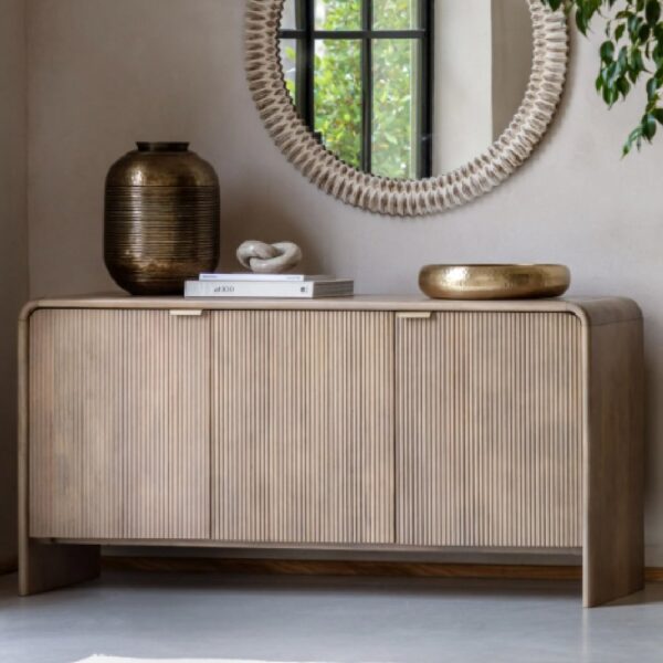 Coimbra Wooden Sideboard With 3 Doors In Natural
