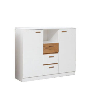 Elmira Wooden Sideboard With 3 Drawers 2 Doors In Anderson Pine