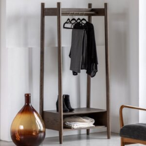 Hervey Wooden Coat Rack With 1 Shelf In Smoked
