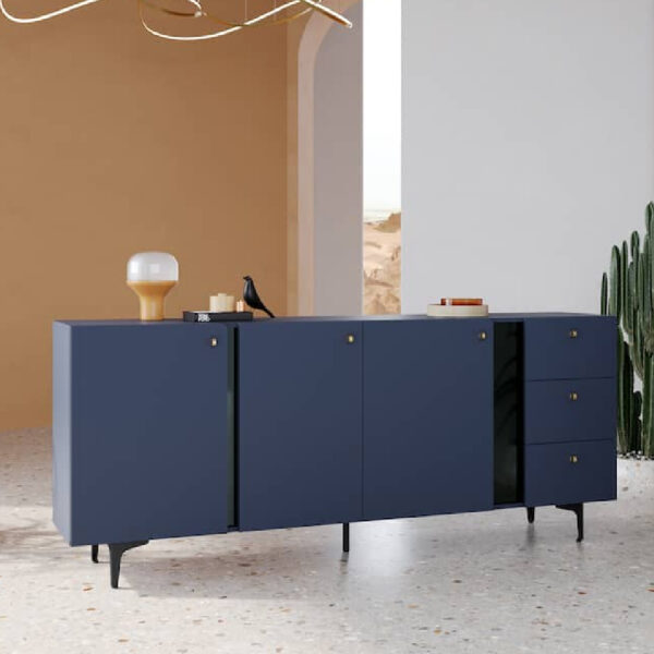 Mitcham Wooden Sideboard With 3 Doors 3 Drawers In Navy
