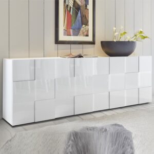 Aleta High Gloss Sideboard With 4 Doors In White