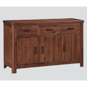 Areli Wooden Sideboard With 3 Doors 3 Drawers In Dark Brown