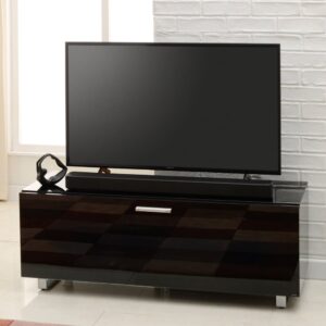 Sofia Small High Gloss TV Stand With Glass Top In Black