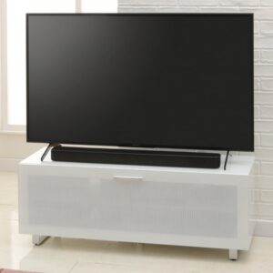 Sofia Small High Gloss TV Stand With Glass Top In White