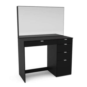 Albion Wooden Dressing Table With Mirror And 5 Drawers In Black