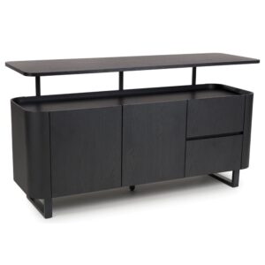 Beloit Wooden Sideboard With 2 Doors 2 Drawers In Ash Black