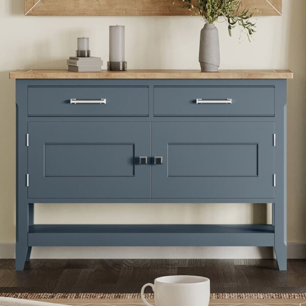 Sanford Wooden Sideboard With 2 Doors 2 Drawers In Blue And Oak