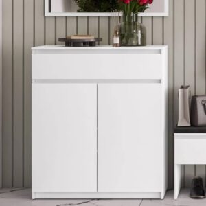 Silvis Wide Wooden Hallway Storage Cabinet With 2 Doors In White