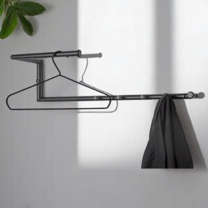 Dothan Metal Wall Hung Coat Rack In Black