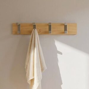 Fillmore Metal Wall Hung Coat Rack With 4 Hook In Oak