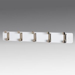 Fillmore Metal Wall Hung Coat Rack With 5 Hook In White
