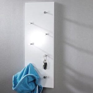 Berwyn Wooden Coat Rack In White And Chrome