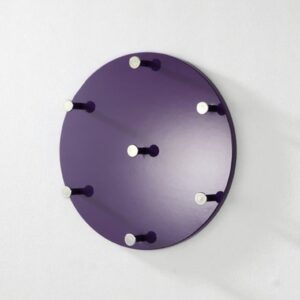 Berwyn Wooden Round Coat Rack Panel In Loganberry And Chrome